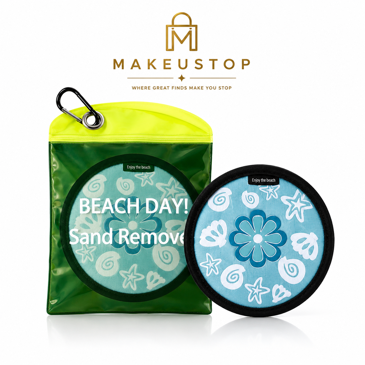 MAKEUSTOP™ Premium Beach Sand Remover Pad – Reusable Sand Cleaning Pad for Skin, Feet, Towels, Beach Gear & Travel