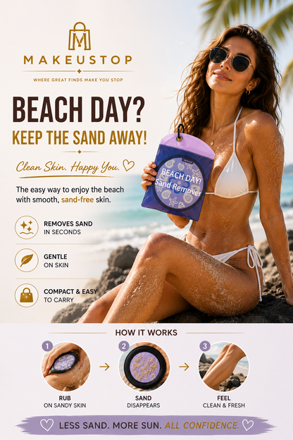 MAKEUSTOP™ Premium Beach Sand Remover Pad – Reusable Sand Cleaning Pad for Skin, Feet, Towels, Beach Gear & Travel