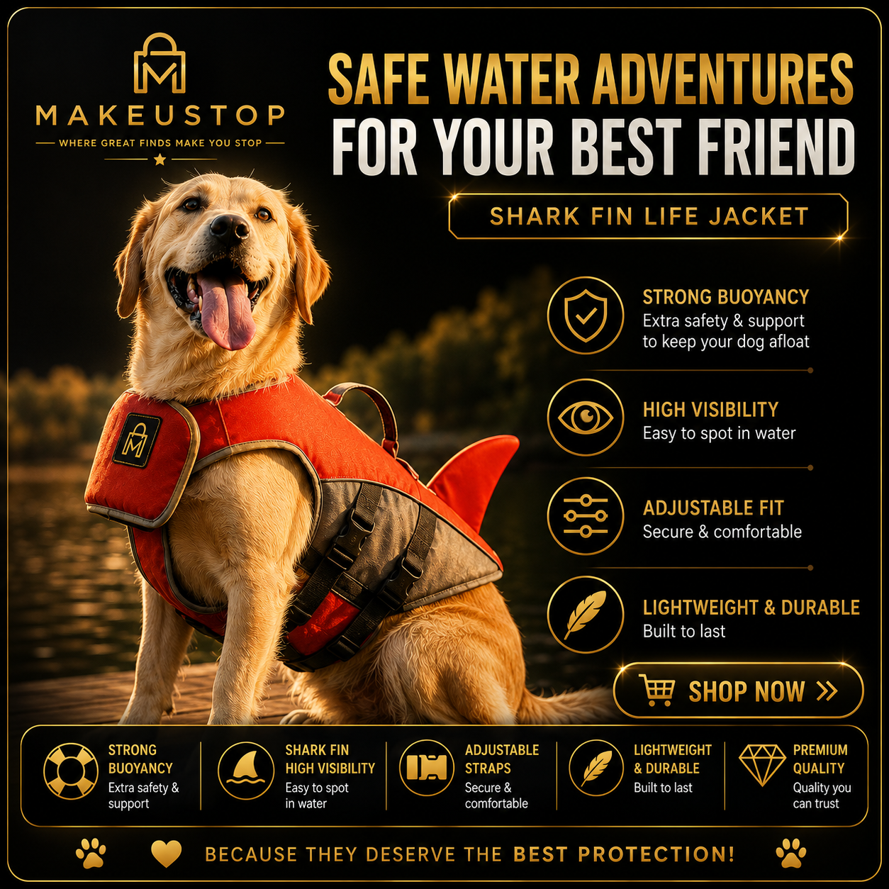 Keep Your Pup Safe and Stylish This Summer with Our Shark Fin Dog Life Jacket - Perfect for Pool, Surfing, and Drifting Adventures!