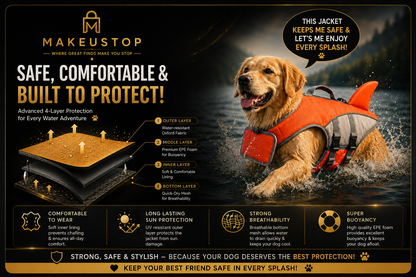 Keep Your Pup Safe and Stylish This Summer with Our Shark Fin Dog Life Jacket - Perfect for Pool, Surfing, and Drifting Adventures!